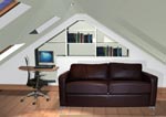 Custom made Loft Office Furniture, including shelving and desk. All built to your design, that suits your home.